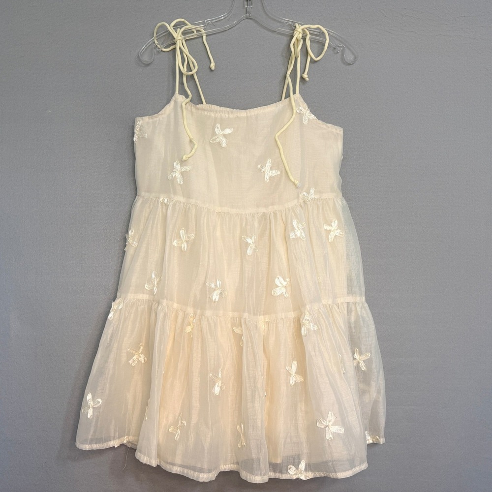 Cider Ethereal Butterfly Applique Tiered‎ Babydoll Dress Womens Size S Fairycore
